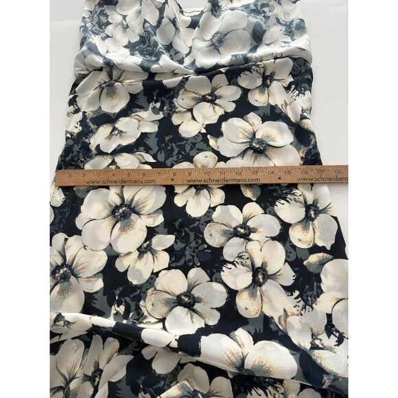 INTERMIX Silk Maxi Dress Size S Green Floral Hi-Low Spaghetti Strap Lightweight - Picture 14 of 16